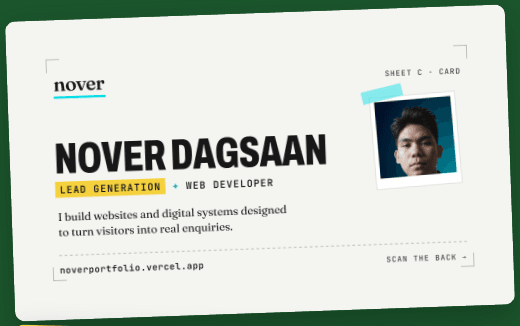 Sample printed calling card, front side, with name, role and photo